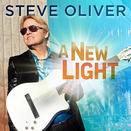 Steve Oliver album cover featuring a guitarist with a white guitar.