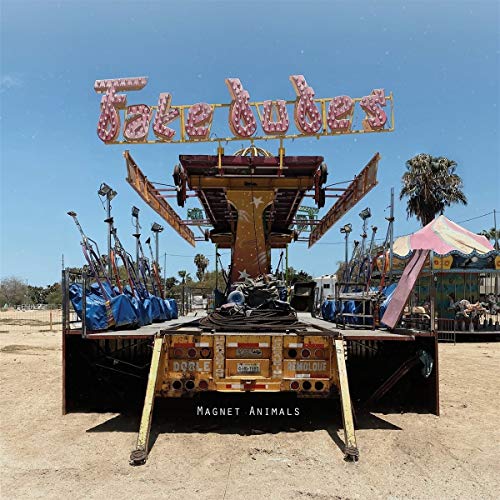 Album cover for Magnet Animals’ “Fake Dudes” featuring a dilapidated carnival ride.