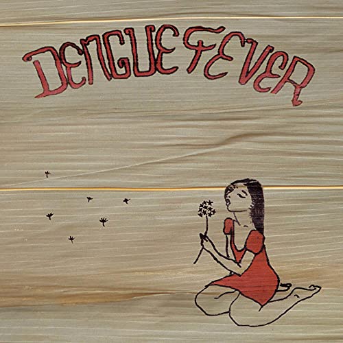 CD cover with red text, a woman blowing dandelion seeds, and woodgrain background.