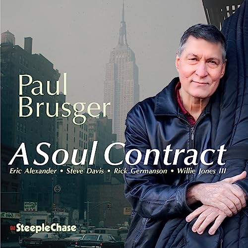 CD cover featuring portrait of Paul Brusger with a city skyline background.