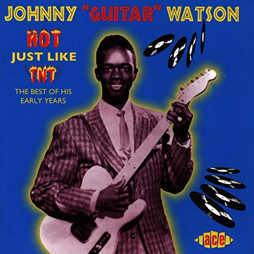 Johnny "Guitar" Watson album cover featuring a man with a guitar.