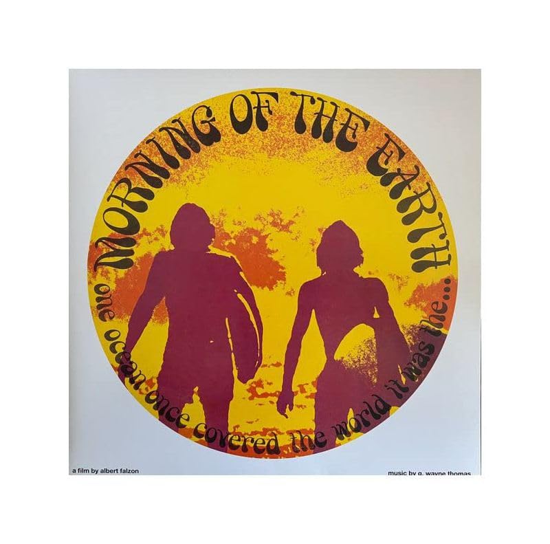 Morning Of The Earth" vinyl record cover with silhouettes and yellow sun.