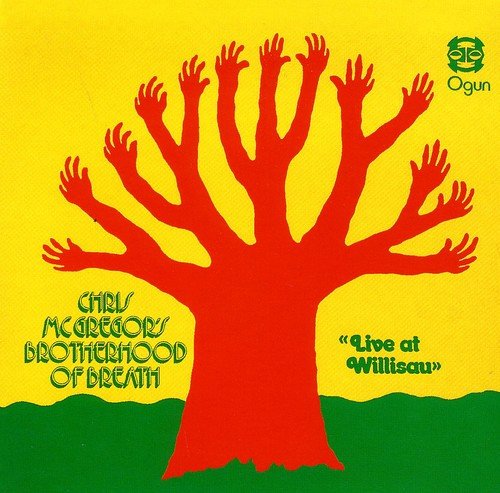 CD cover with a red tree formed by many hands on yellow background.