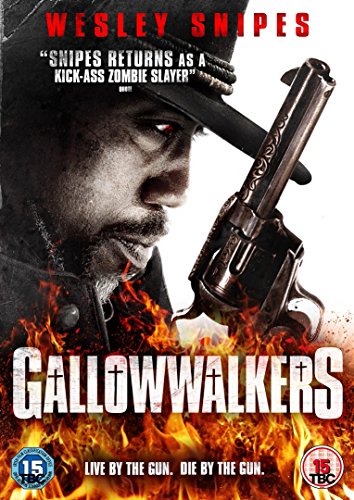 Wesley Snipes holds a revolver on the "Gallowwalkers" Blu-ray cover art.