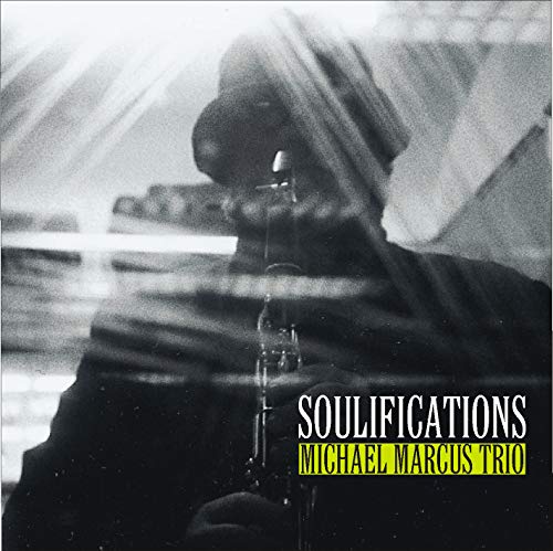 Black and white CD cover featuring a saxophonist and title “Soulifications”.