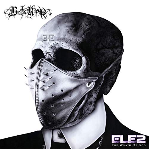 Busta Rhymes album cover featuring a textured skull mask and dark suit.