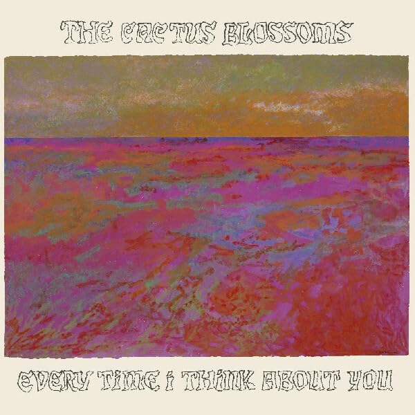 Album cover with abstract pink and gold landscape painting, text above and below.