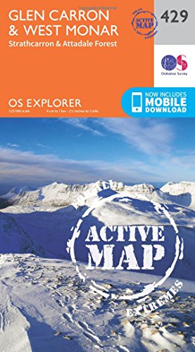 OS Explorer Map Active (429) Glen Carron and West Monar (OS Explorer Active Map)