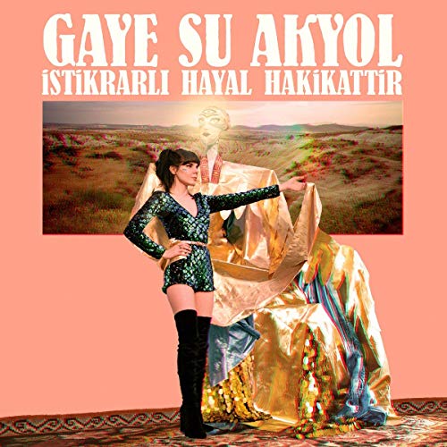 CD cover featuring Gaye Su Akyol in a surreal, golden landscape.