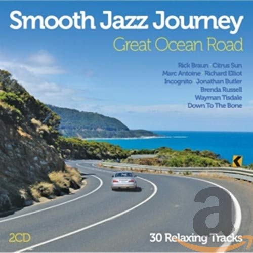 CD cover: coastal road scene with text "Smooth Jazz Journey: Great Ocean Road".
