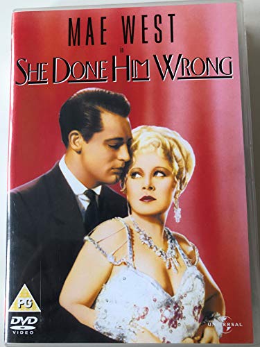 DVD cover for "She Done Him Wrong" featuring Mae West and Cary Grant.