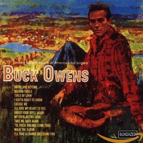 CD cover of Buck Owens, a country singer with a guitar.