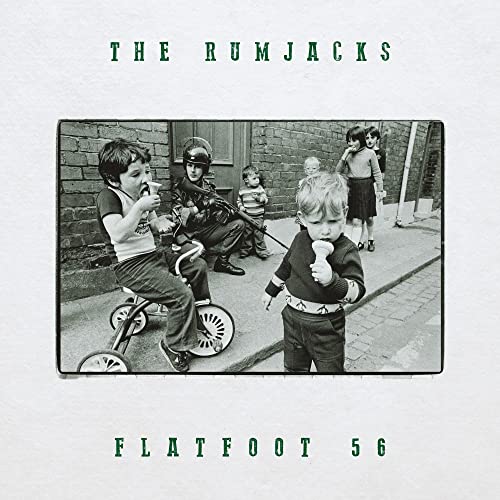 Black and white album cover featuring children on a street.