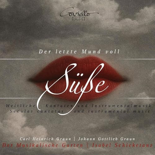 CD cover: red lips against a cloudy grey background, German text.