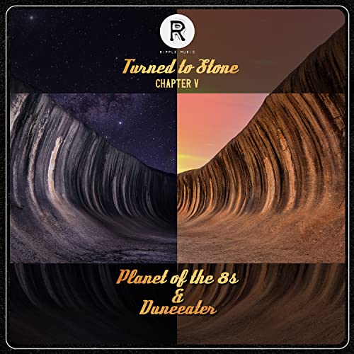 Vinyl album cover featuring a split image of desert landscapes.