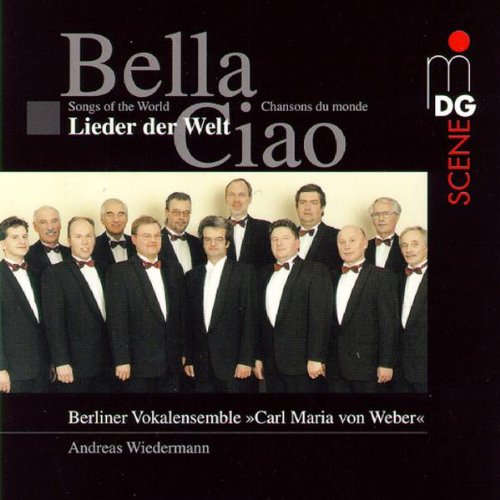 CD cover featuring a group of men in suits, the Berliner Vokalensemble.
