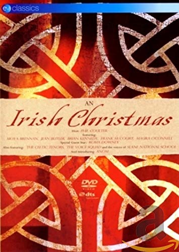 DVD cover for "An Irish Christmas" with Celtic knotwork design.