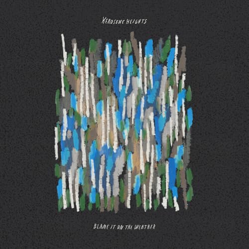 CD cover for Kerosene Heights’ “Blame It On The Weather” with abstract art.