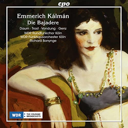 DVD cover for “Die Bajadere” opera, featuring a painted portrait of a woman.
