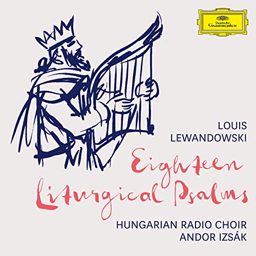 CD cover: sketch of King David with harp, text “Eighteen Liturgical Psalms”.