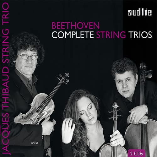CD cover featuring Jacques Thibaud String Trio, with violin and cello.