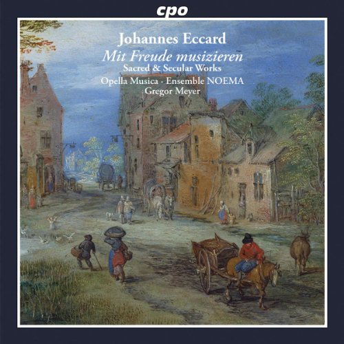 CD cover depicting a 16th-century village scene with people and buildings.