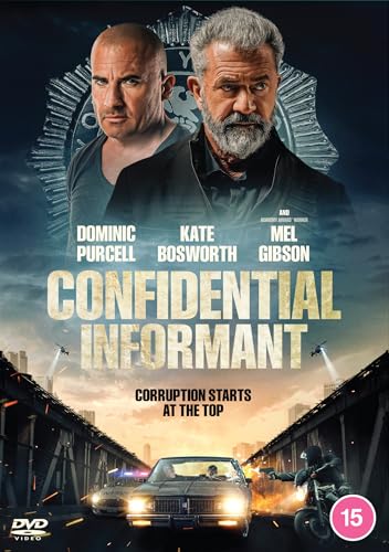 DVD cover for "Confidential Informant" featuring Dominic Purcell and Mel Gibson.