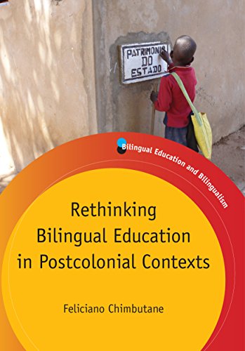 Book cover with a child, text reading “Rethinking Bilingual Education.”