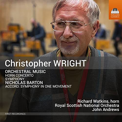 CD cover featuring portrait of Christopher Wright, orchestral music details.