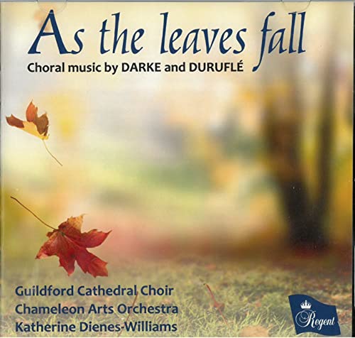 CD cover: falling leaves, choir name, and orchestral performers listed.
