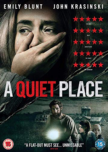 DVD cover for "A Quiet Place" featuring Emily Blunt and John Krasinski.