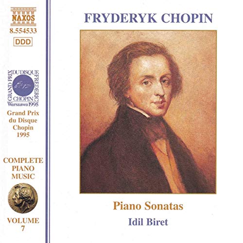 CD cover featuring a portrait of composer Frédéric Chopin and text details.