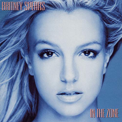 Close-up portrait of Britney Spears on the album cover "In The Zone".