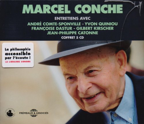CD cover featuring a portrait of Marcel Conche wearing a hat.