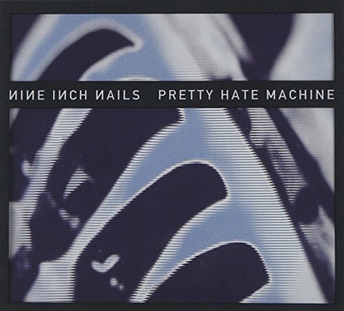 CD cover for Nine Inch Nailsā āPretty Hate Machineā with abstract blue imagery.