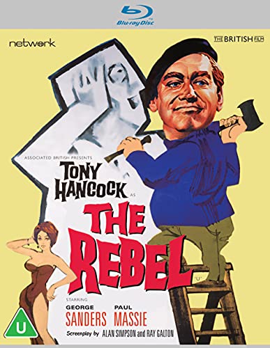 Blu-ray cover for "The Rebel" featuring Tony Hancock with an axe.