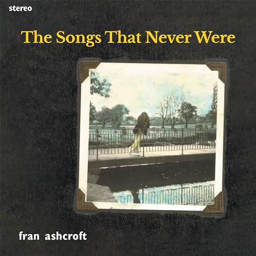 CD cover: black textured background, vintage photo of a person outdoors.