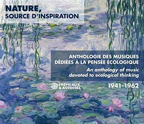 CD cover: water lilies painting with text about ecological music anthology.