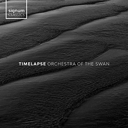 CD cover for "Timelapse" by Orchestra of the Swan, abstract landscape.