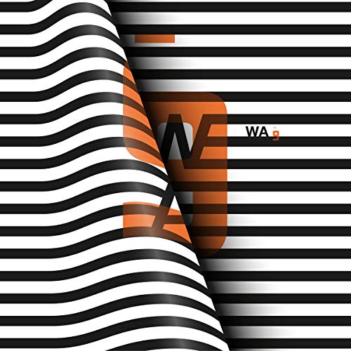 Album cover with orange "WA" letters over black and white wavy lines.