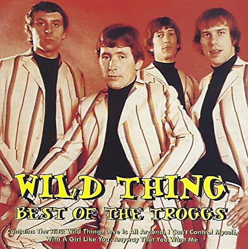 CD cover featuring four men in striped suits, text “WILD THING” prominent.