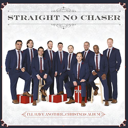 CD cover: nine men in suits with red gift boxes, “Straight No Chaser”.