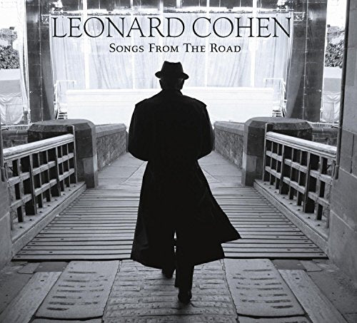 Leonard Cohen album cover: man in coat walking away on bridge.