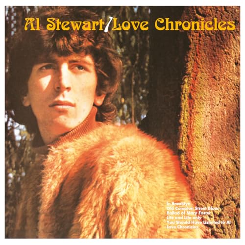 Al Stewart's "Love Chronicles" CD cover featuring a young man in orange.