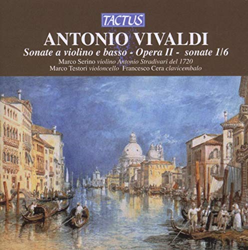 CD cover for Vivaldi’s “Sonate a violino e basso - Opera II” with Venice scene.