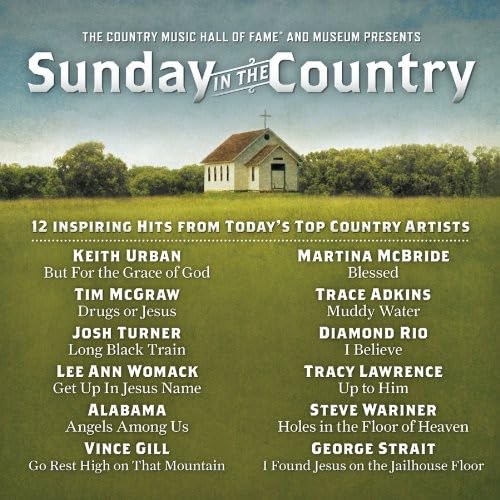 CD cover for “Sunday In The Country” featuring a rural church scene.