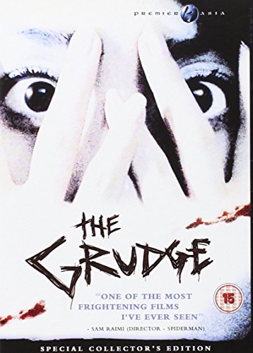 DVD cover for horror film "The Grudge" with frightened eyes.