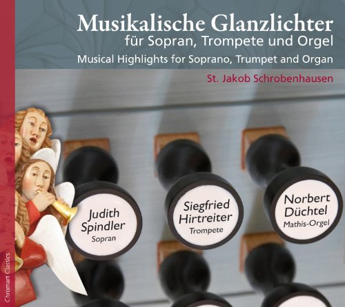 CD cover featuring organ pipes, angels, and names of musicians.