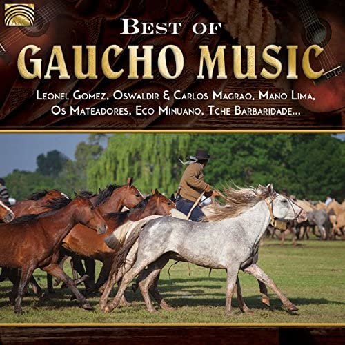 CD cover for “Best of Gaucho Music” featuring horses and a gaucho.