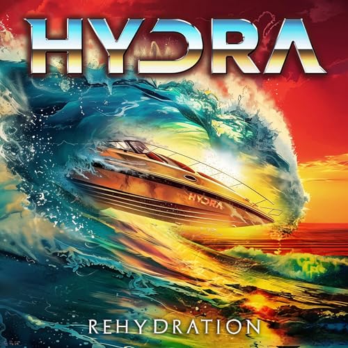 CD cover: orange speedboat riding a large, turbulent blue wave.